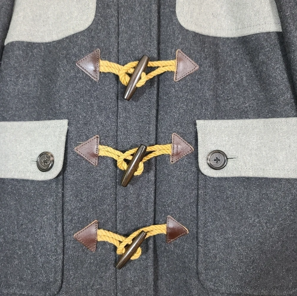 NEW J Crew 0 Colorblock Duffle Toggle Wool Coat Jacket